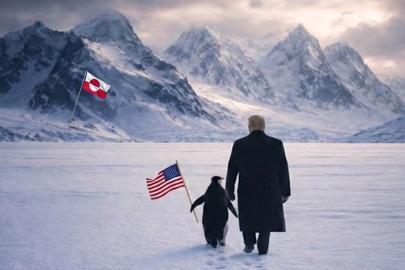 Beyaz Saray’dan Trump ile Grönland'a yürüyen penguen paylaşımı