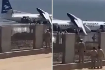 Okyanusa acil iniş yapan uçaktan böyle tahliye edildiler