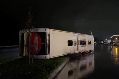 Samsun'da yolcu otobüsü devrildi: 6 yaralı