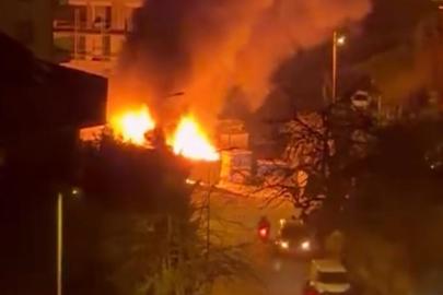 Üsküdar'da işçilerin kaldığı konteynerde yangın