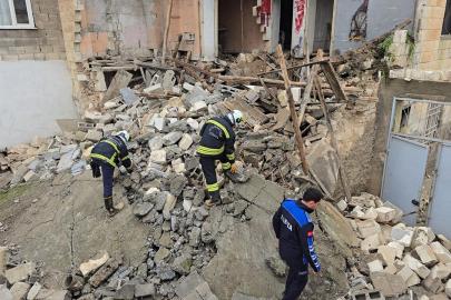 Gaziantep'te sağanak sonrası ev çöktü