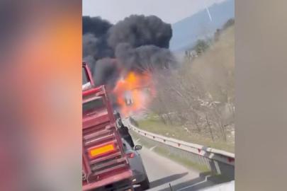 Kuzey Marmara Otoyolu'nda tırda yangın