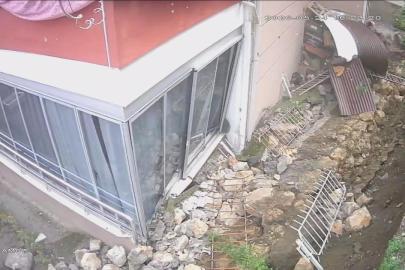Amasya'da istinat duvarı çöktü