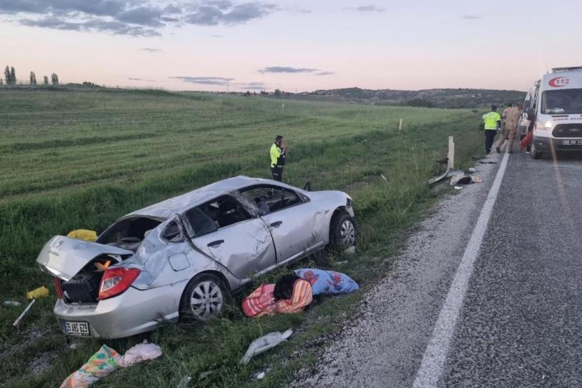 Yozgat'ta otomobil şarampole devrildi: 1 ölü